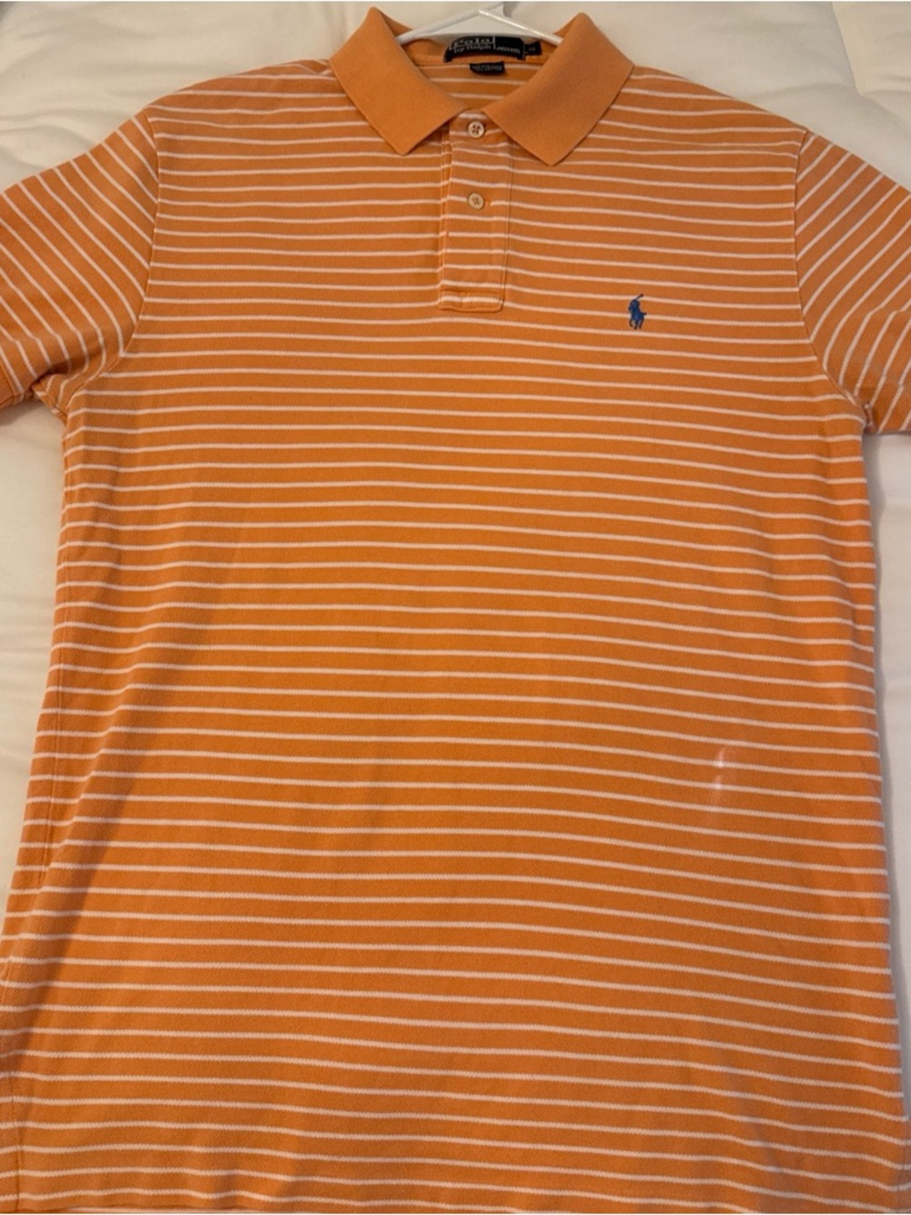 Ralph Lauren Orange & White Striped Polo Shirt